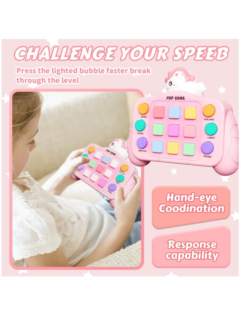 SOLARAE Fast Push Game Fidget Toys, Upgraded Flashing Handheld Game Sensory Toys for Kids, Light up Pop Game Sensory Fidget Stem Toys for Kids Ages 3-12 for Boys and Girls Birthday Gift,Batteries not included - Image 4