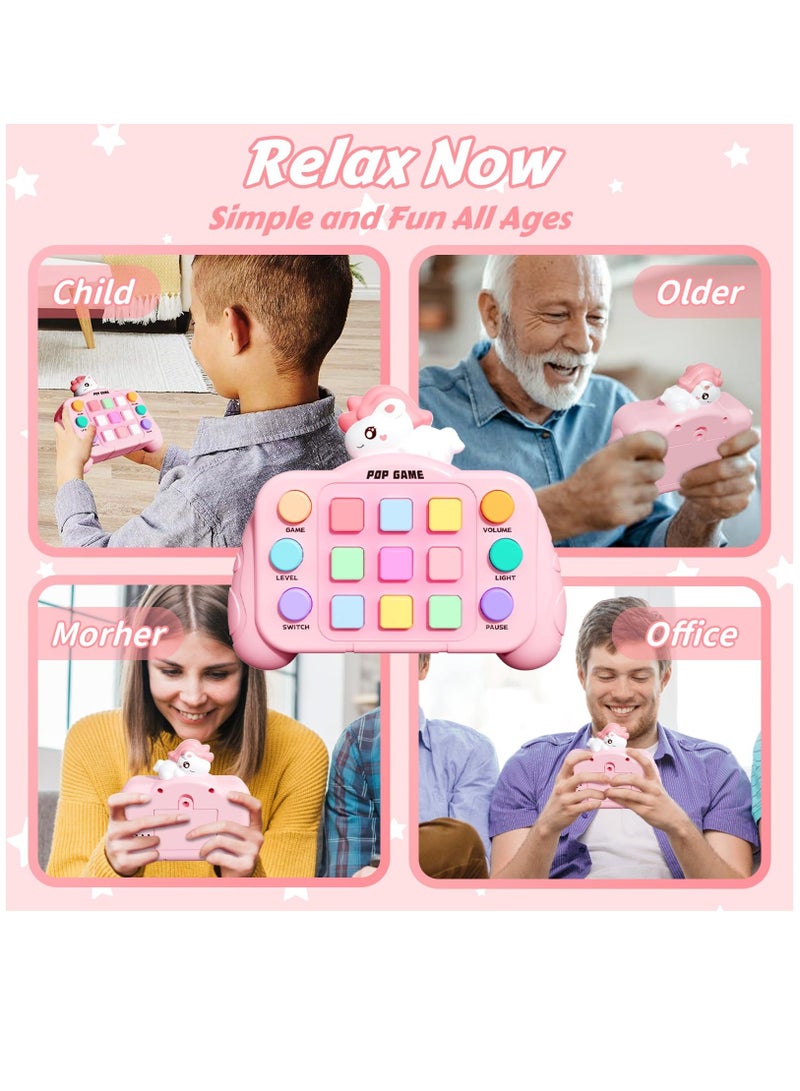 SOLARAE Fast Push Game Fidget Toys, Upgraded Flashing Handheld Game Sensory Toys for Kids, Light up Pop Game Sensory Fidget Stem Toys for Kids Ages 3-12 for Boys and Girls Birthday Gift,Batteries not included - Image 3