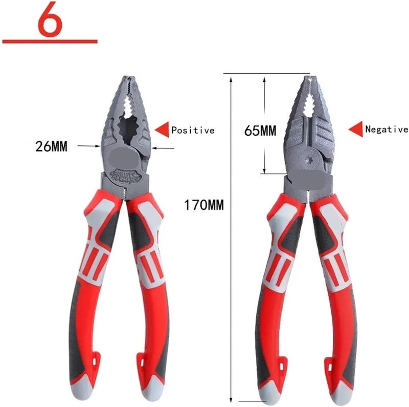 6''/7''/8”Multifunctional Wire Cutter Electrician's Pliers Thickened Clamp Head Chrome Vanadium Steel Electrician Tools(6) - Image 2