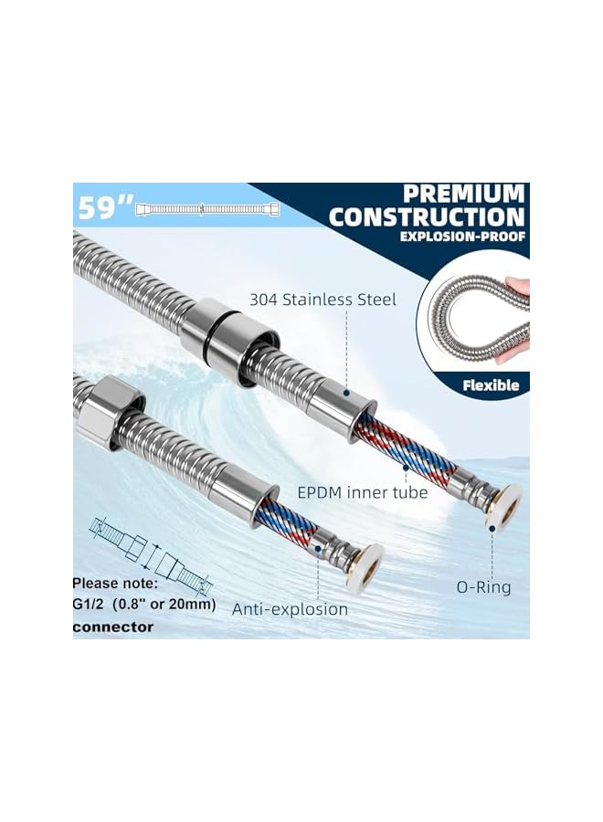 The Bros Handheld Bidet Sprayer for Toilet,Bidet Sprayer Kit with 1.5m Hose/Fixed Seat/Triangle Valve,Spray Gun for Toilet Muslim Shower for Personal Hygiene - Image 5