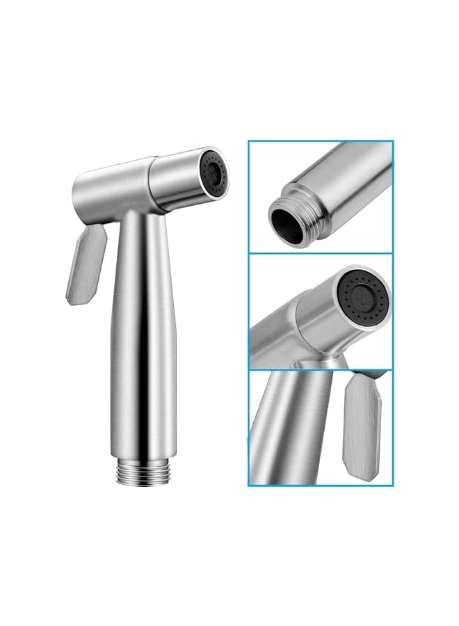 The Bros Handheld Bidet Sprayer for Toilet,Bidet Sprayer Kit with 1.5m Hose/Fixed Seat/Triangle Valve,Spray Gun for Toilet Muslim Shower for Personal Hygiene - Image 3