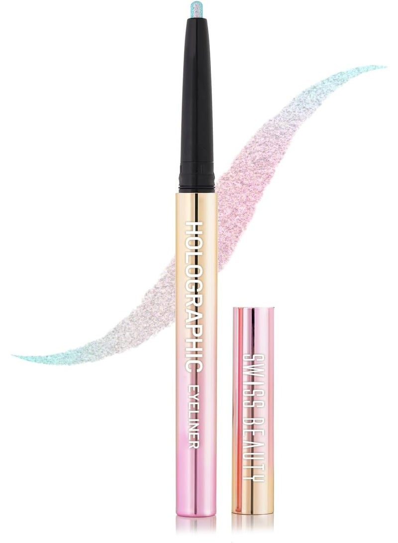 Swiss Beauty Holographic Shimmery Eyeliner | Waterproof, Smudge proof, Long lasting eyeliner with easy application | Shade- Nebula, 0.2g - Image 1