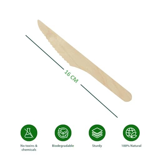 Clazkit Biodegradable Wooden Spork 16cm | Disposable Areca Leaf Spork for Food | Compostable, Leak Proof, Ecofriendly, Safe & Hygienic | Dinnerware for Party, Events |Pack of 100 - Image 2