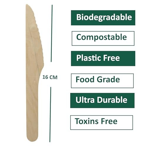 Clazkit Biodegradable Wooden Spork 16cm | Disposable Areca Leaf Spork for Food | Compostable, Leak Proof, Ecofriendly, Safe & Hygienic | Dinnerware for Party, Events |Pack of 100 - Image 3