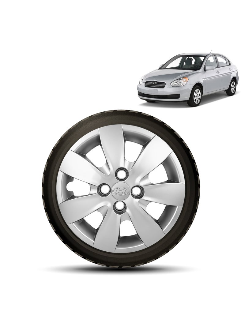 Agc AGC 14 Inch Wheel Covers for Hyundai Accent 2010 | Model 910 | ABS Plastic Hub Caps | Set of 4 | Snap-On Fit | Silver Finish |  - Image 5