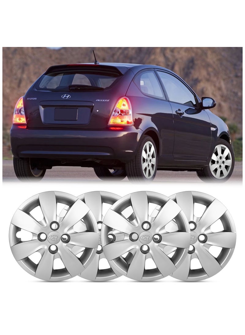 Agc AGC 14 Inch Wheel Covers for Hyundai Accent 2010 | Model 910 | ABS Plastic Hub Caps | Set of 4 | Snap-On Fit | Silver Finish |  - Image 2
