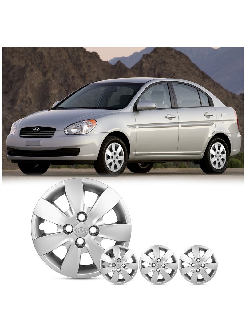Agc AGC 14 Inch Wheel Covers for Hyundai Accent 2010 | Model 910 | ABS Plastic Hub Caps | Set of 4 | Snap-On Fit | Silver Finish |  - Image 4