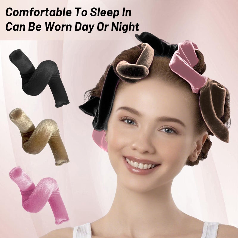 YONNAXO Heatless Hair Curler Overnight Curls, Heatless Curlers for Women, Soft Velvet Satin Flexi Rods Sleep for All Hair Types, No Heat Overnight Sleeping Curler Styling Tools (6 Pcs Mixed Color, 10 IN) - Image 4