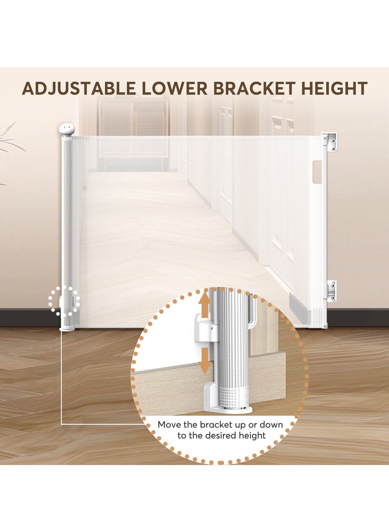 Pokuula Safety Baby Gate 180cm Retractable Baby Gate Barrier Mesh Door Gate, 86cm Tall, Pet Child Gate for Stairs, Doorway, Indoor/Outdoor  - Image 4