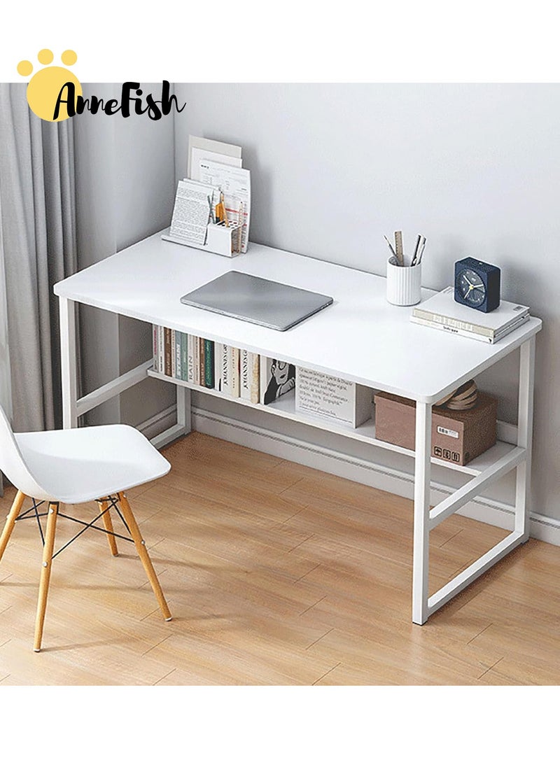 AnneFish 120*60*72cm Computer Desk Home Office Writing Study Desk Modern Simple Style Laptop Table With Storage Board  - Image 1