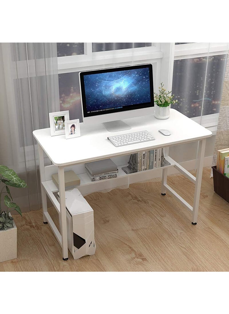 AnneFish - 120*60*72cm Computer Desk Home Office Writing Study Desk Modern Simple Style Laptop Table With Storage Board - Image 1