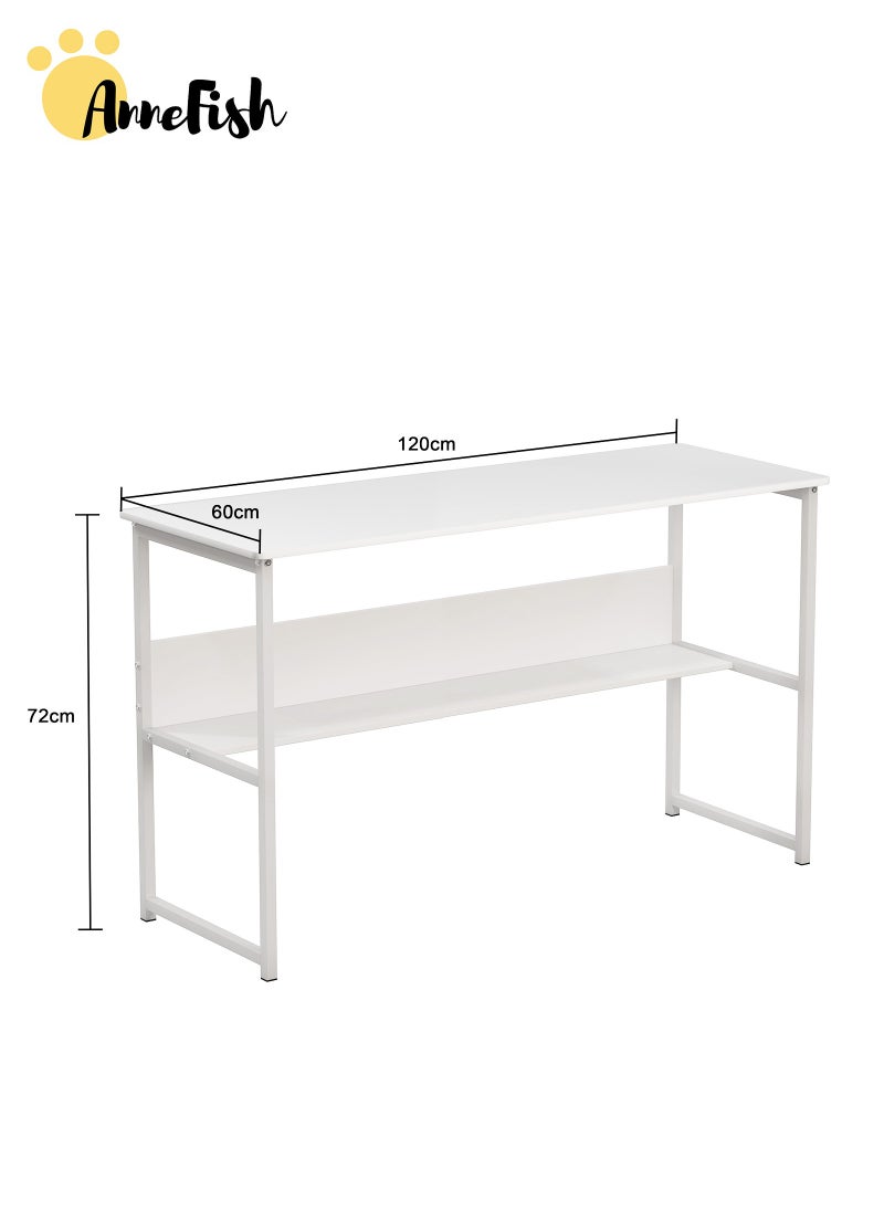 AnneFish 120*60*72cm Computer Desk Home Office Writing Study Desk Modern Simple Style Laptop Table With Storage Board  - Image 2