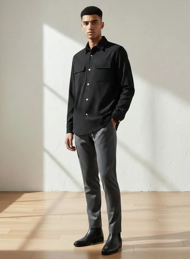 Emperor Emperor Men Regular Fit Textured Shacket