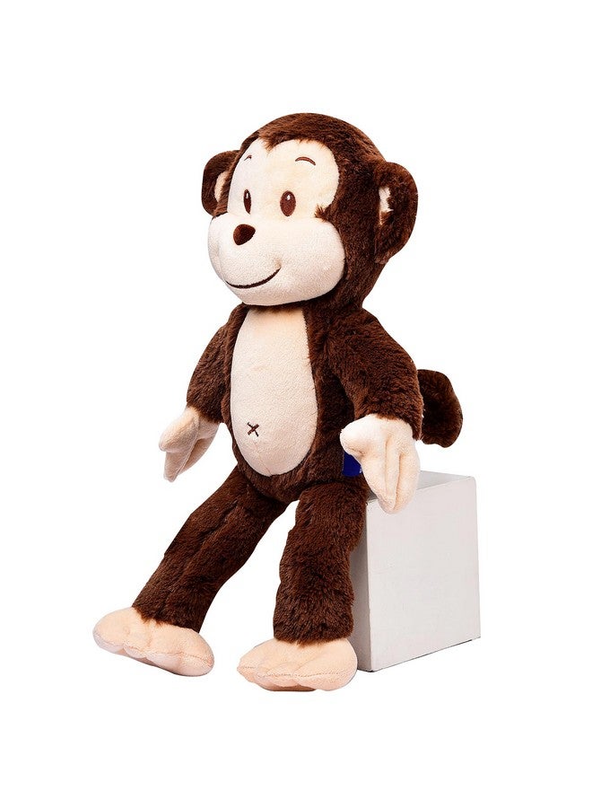 ويبي لعبة ويبي المحشوة الناعمة على شكل قرد مبتسم، هدايا رائعة للأطفال والكبار، 35 سم (بني غامق) - Image 2