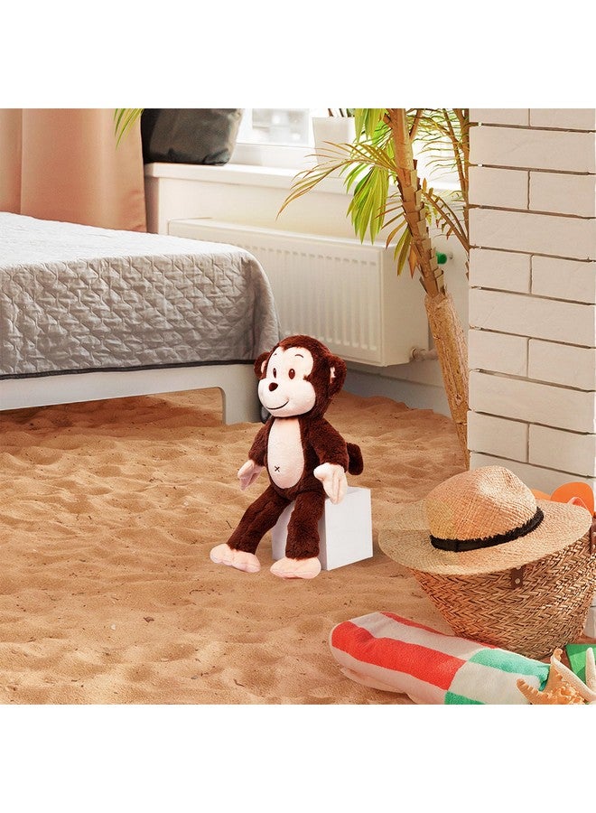 ويبي لعبة ويبي المحشوة الناعمة على شكل قرد مبتسم، هدايا رائعة للأطفال والكبار، 35 سم (بني غامق) - Image 5