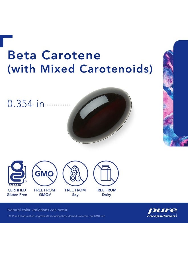 Pure Encapsulations - Beta Carotene (With Mixed Carotenoids) ; Hypoallergenic Antioxidant And Vitamin A Precursor Supplement ; 90 Softgel Capsules - Image 1