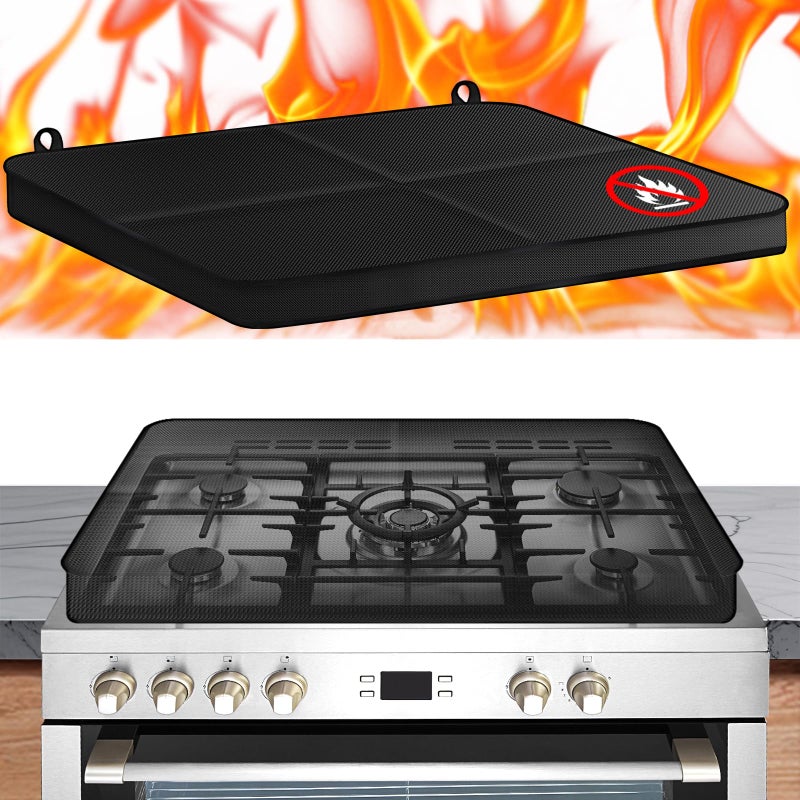 TOHONFOO Fireproof Gas Stove Top Covers, Waterproof Anti Dust Stove Top Covers for Gas Burners Fit Various Ranges Stoves for Kitchen, Washable Stove Top Cover, 30" x 21" Stovetop Cover - Image 1