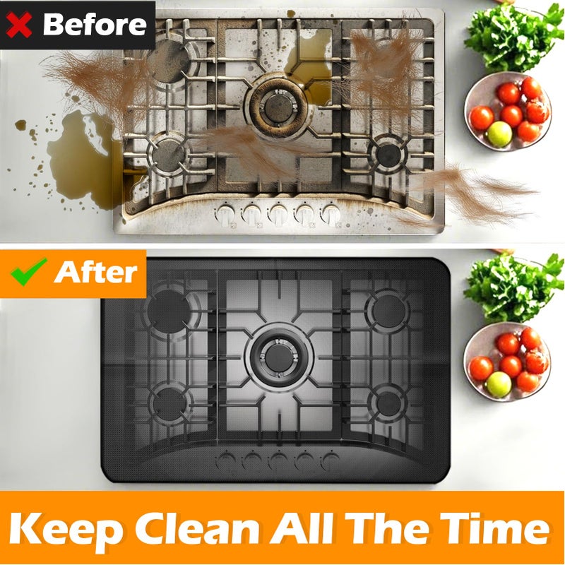 TOHONFOO Fireproof Gas Stove Top Covers, Waterproof Anti Dust Stove Top Covers for Gas Burners Fit Various Ranges Stoves for Kitchen, Washable Stove Top Cover, 30" x 21" Stovetop Cover - Image 5