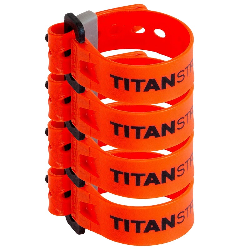 TitanStraps Titan Utility Straps â€“ Mini Straps Set to Organize Computer Cables, Arts & Crafts, and Fishing Rods (6" Length / 4-Pack, Fire) - Image 1