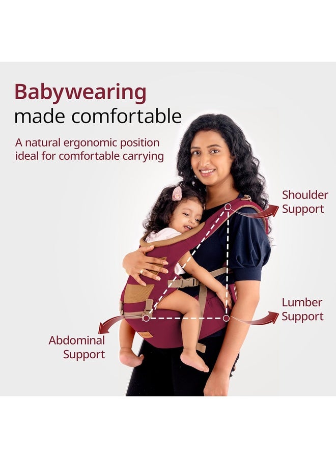 Luvlap Royal Hip Seat Baby Carrier with 4 Carry Positions, Baby Carrier with Hip seat for 6 to 24 Months Baby, Adjustable New-Born to Toddler Carrier, Max Weight Up to 15 Kgs (Purple) - Image 5
