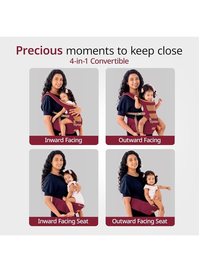 Luvlap Royal Hip Seat Baby Carrier with 4 Carry Positions, Baby Carrier with Hip seat for 6 to 24 Months Baby, Adjustable New-Born to Toddler Carrier, Max Weight Up to 15 Kgs (Purple) - Image 3