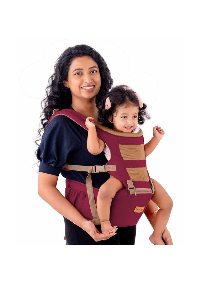 Luvlap Royal Hip Seat Baby Carrier with 4 Carry Positions, Baby Carrier with Hip seat for 6 to 24 Months Baby, Adjustable New-Born to Toddler Carrier, Max Weight Up to 15 Kgs (Purple) - Image 1