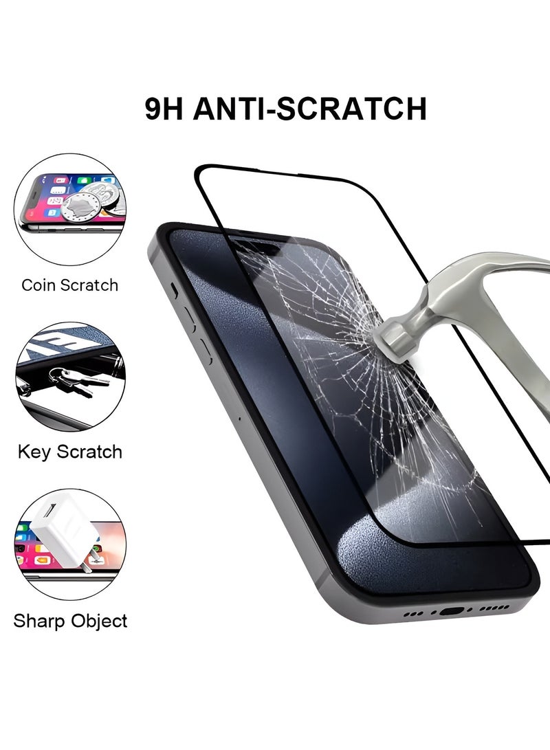 BORTONY Screen protector for iPhone 16 9D Tempered Glass Screen Protector HD Full Coverage Scratch Resistant Bubble Free Easy Installation Anti-Glare Tempered Glass for iPhone 16 6.1 inch - Image 3
