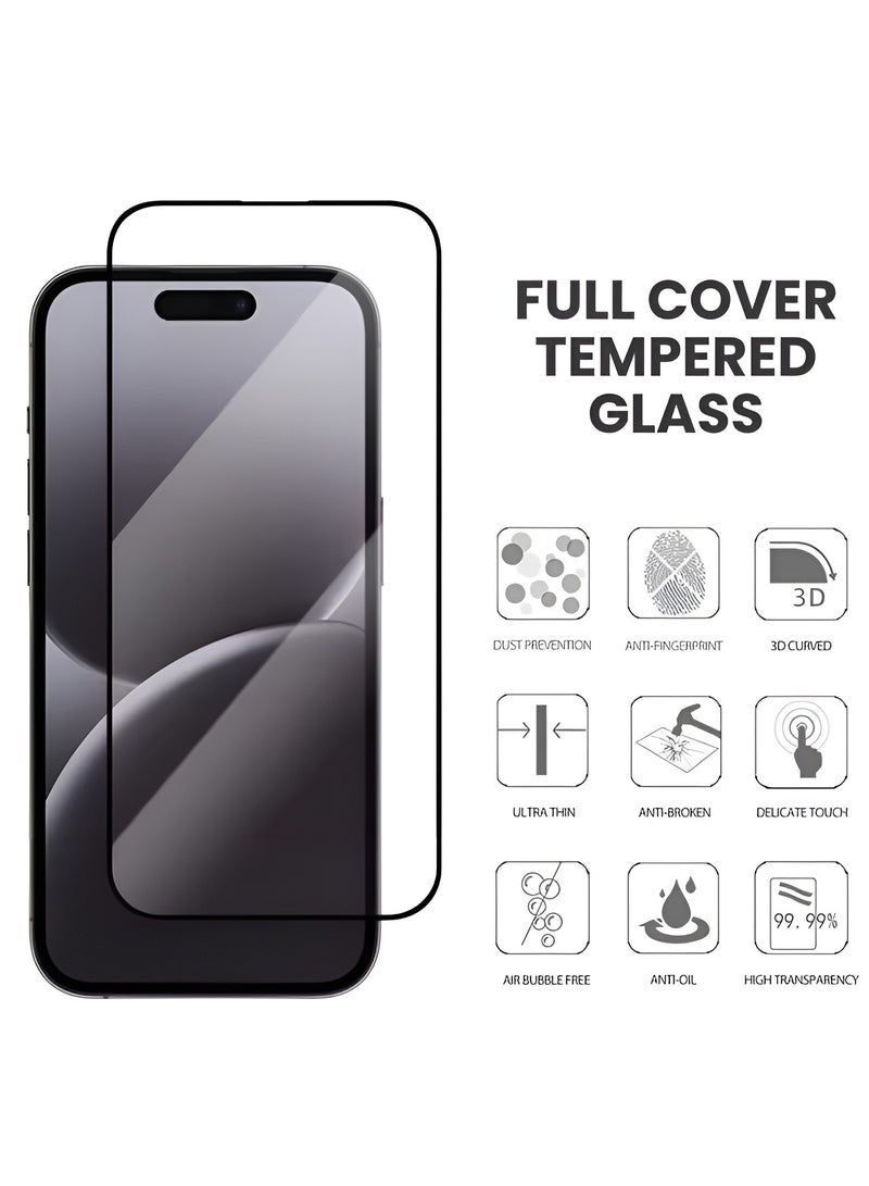 BORTONY Screen protector for iPhone 16 9D Tempered Glass Screen Protector HD Full Coverage Scratch Resistant Bubble Free Easy Installation Anti-Glare Tempered Glass for iPhone 16 6.1 inch - Image 2
