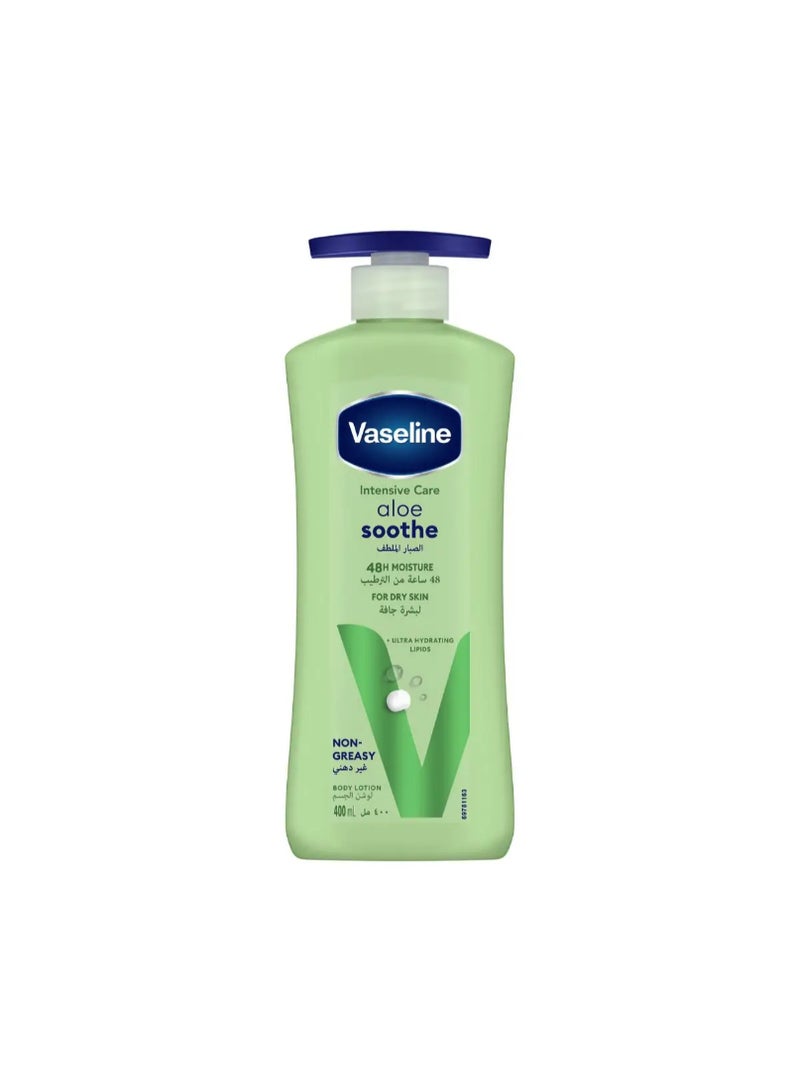 Vaseline Intensive Care Aloe Soothe Body Lotion with Non-Greasy Formula and 48H Moisture - 400ml