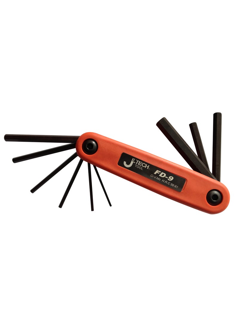 jetechtool Jetech 9-Piece Folding Allen Wrenches Sets Metric Allen Key Set 1.5mm- 8mm, Folding Hex Keys for Home Repair and Bikes (EDC), Gift for Men - FD-9 - Image 1