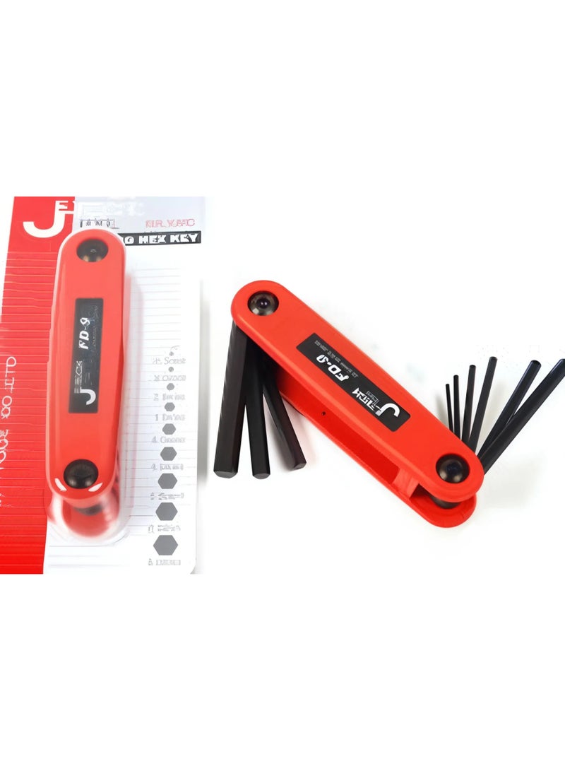 jetechtool Jetech 9-Piece Folding Allen Wrenches Sets Metric Allen Key Set 1.5mm- 8mm, Folding Hex Keys for Home Repair and Bikes (EDC), Gift for Men - FD-9 - Image 4