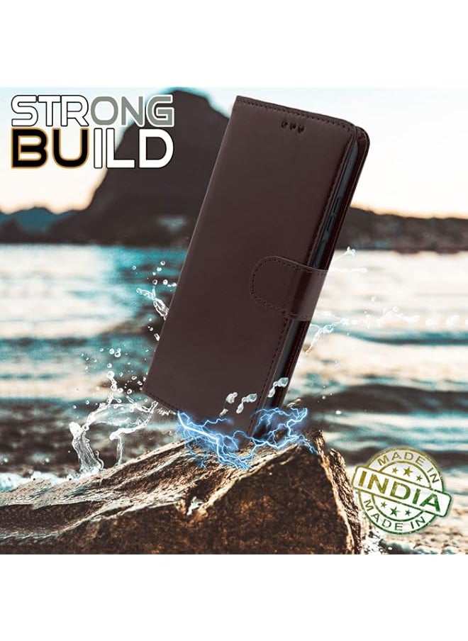 Generic - Samsung Galaxy M31s Flip Case Leather Finish | Inside TPU with Card Pockets | Wallet Stand and Shock Proof | Magnetic Closing | Complete Protection Flip Cover for Samsung Galaxy M31s (Coffee) - Image 1