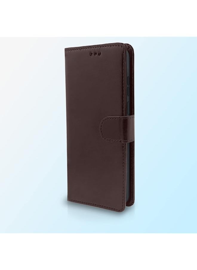 Generic - Samsung Galaxy M31s Flip Case Leather Finish | Inside TPU with Card Pockets | Wallet Stand and Shock Proof | Magnetic Closing | Complete Protection Flip Cover for Samsung Galaxy M31s (Coffee) - Image 1