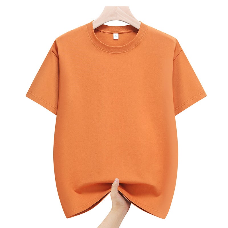 Short-Sleeved T-Shirt, Summer Long-Sleeved Pure Cotton Top, Solid Color, Simple Half-Sleeve, Versatile Couple'S T-Shirt, Moisture-Wicking And Sweat-Wicking - Image 2