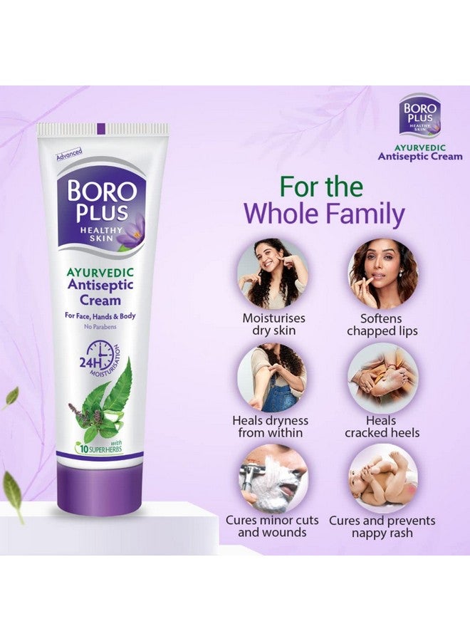BOROPLUS Antiseptic Cream, Provides 24 Hour Moisturisation, Ayurvedic Cream For All Seasons, Hand, Body & Face, Nigh Cream With Goodness Of Neem, Tulsi & Aloe Vera, 80ml - Image 4