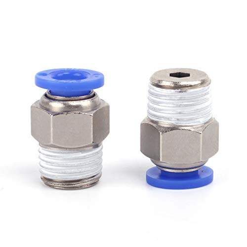 SNS SPC1/4-02NPTBE 1/4"Tube OD x 1/4 NPT Male Straight Nickel Plated Brass Push to Connect Pneumatic Fittings（10 PCS） - Image 3