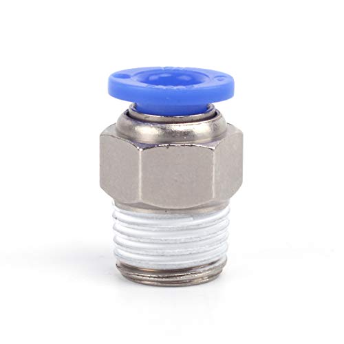 SNS SPC1/4-02NPTBE 1/4"Tube OD x 1/4 NPT Male Straight Nickel Plated Brass Push to Connect Pneumatic Fittings（10 PCS） - Image 4