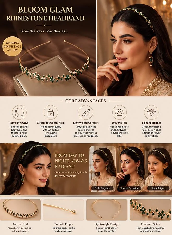 تايك تو Rhinestone Plum Headband