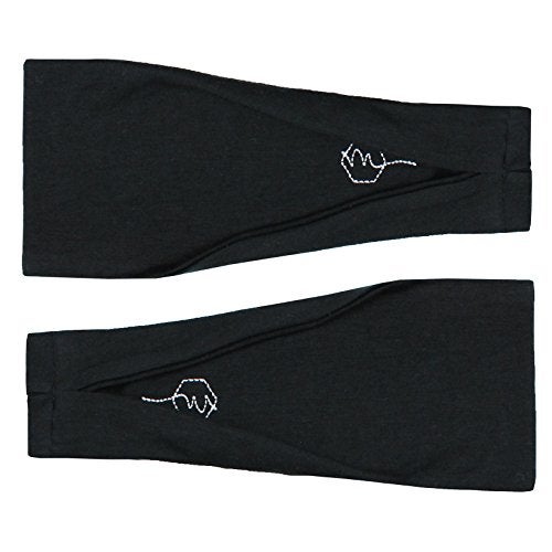 Maven Thread Black, Women's 4" Thick Non Slip Sweatbands - 2 Pack - For Yoga, Running, Gym Workouts, Cycling, Hiking, and Other Sports Activities - Image 1