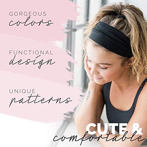 Maven Thread Black, Women's 4" Thick Non Slip Sweatbands - 2 Pack - For Yoga, Running, Gym Workouts, Cycling, Hiking, and Other Sports Activities - Image 2
