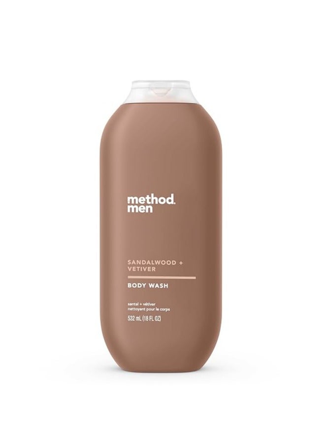 Method Method Men Body Wash, Sandalwood + Vetiver, Paraben and Phthalate Free, 18 fl oz (Pack of 1) - Image 1