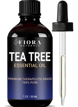 Fiora Naturals Tea Tree Oil for Toenails - 100% Pure Tea Tree Essential Oil for Skin, Foot Care, Piercing, Dandruff, Hair & Scalp Care. Natural Remedy for Discolored and Damaged Nails, Pure Melaleuca Alternifolia 