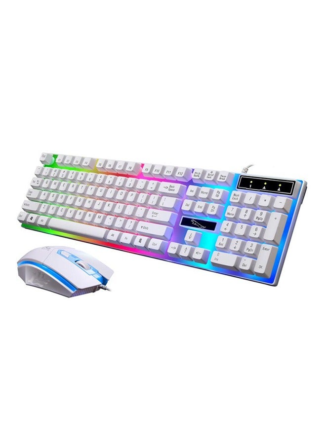 Rainbow Colour LED Backlit USB Wired Gaming Keyboard With Mouse - Image 1