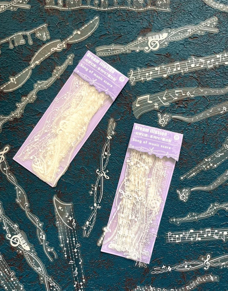 Kağıt Gemi Dükkan Dream Illusion Series Song Of Music Scare 30 Pieces Transparent Pet Sticker / Waterproof / Bullet Journal
