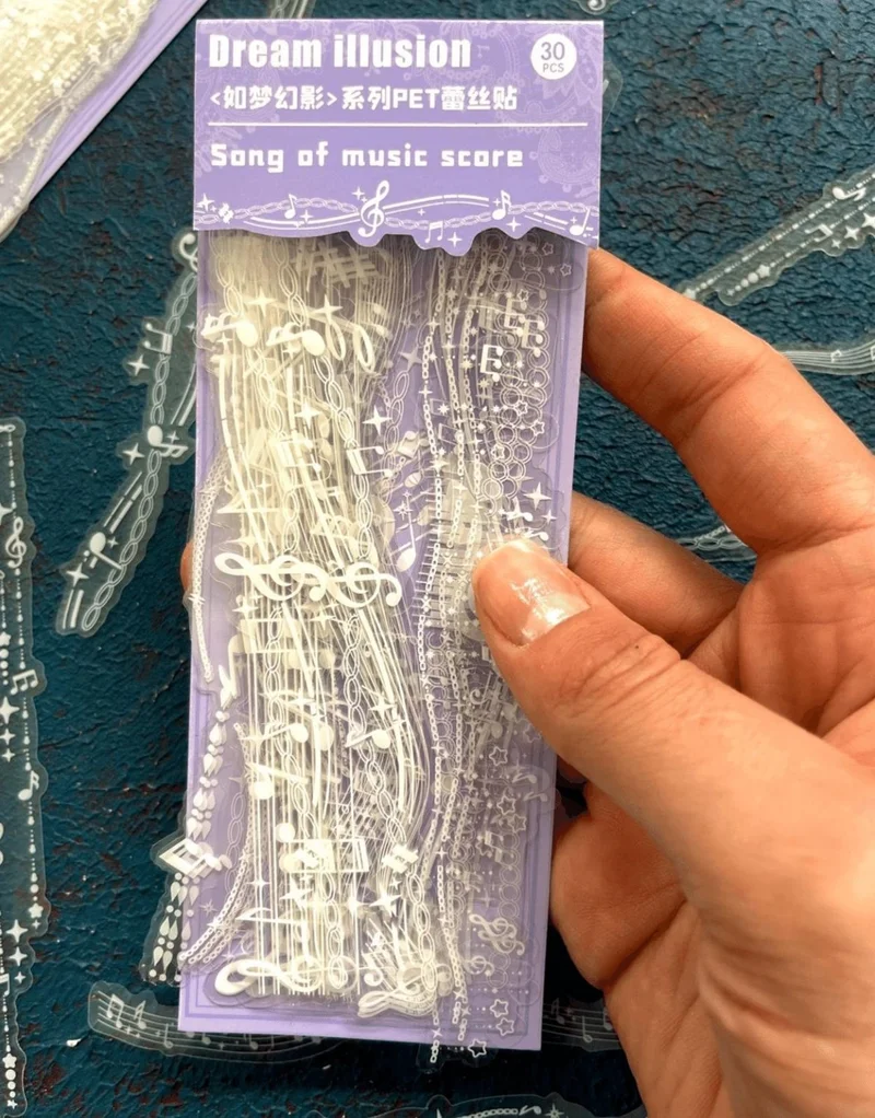 Kağıt Gemi Dükkan Dream Illusion Series Song Of Music Scare 30 Pieces Transparent Pet Sticker / Waterproof / Bullet Journal