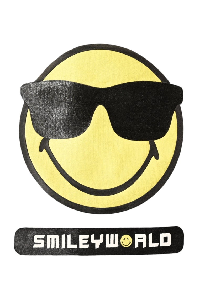 Smileyworld Unisex Cotton Sweatshirt, Grey, Size M, Smiley Face Logo - Image 2