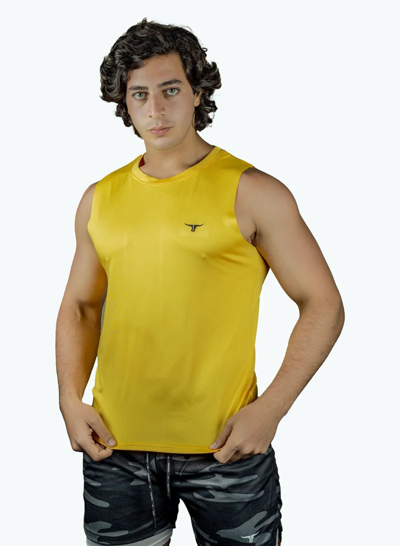 THUGFIT LiftRift Sleeveless Men's Slim Fit Tank Top - Yellow