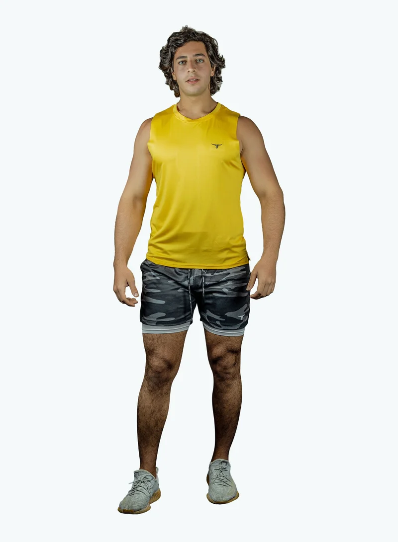 THUGFIT LiftRift Sleeveless Men's Slim Fit Tank Top - Yellow