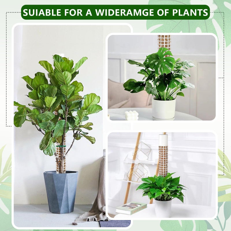 AlisisFores 2 Pcs Plastic Moss Pole for Monstera, Large Cylindrical Shape Poles for Climbing Plants Work with Sphagnum Moss, 17.5 Inch linkable Plant Stake Set of 2, Garden Ties - Image 5