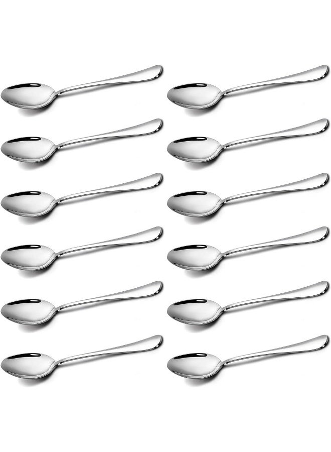 MOMENT 12 Pieces Teaspoons Set (6.2 Inch), Spoons Silverware, Stainless Steel Tea Spoons, Small Spoons, Mirror Polished Teaspoon, Dessert Spoons For Home, Kitchen, Restaurant, Dishwasher Safe - Image 1